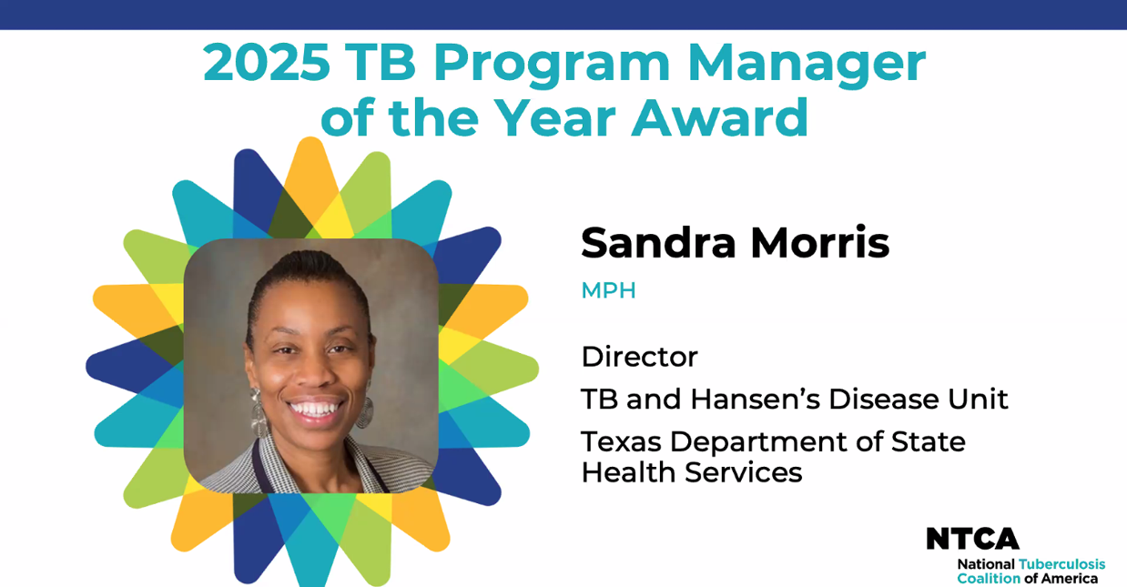 Heartland Congratulates Sandra Morris on her TB Program Manager of the Year Award